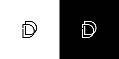 Modern ve benzersiz harf DD baş harfleri logo tasarımı