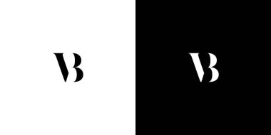 Modern ve benzersiz VB harfi ilk monogram logo tasarımı 