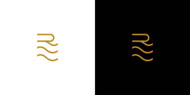 Modern ve lüks RE harfi baş harfleri logo tasarımı