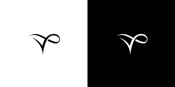 Modern Simple Handwritten Letter Initials Logo Design — Stock Vector