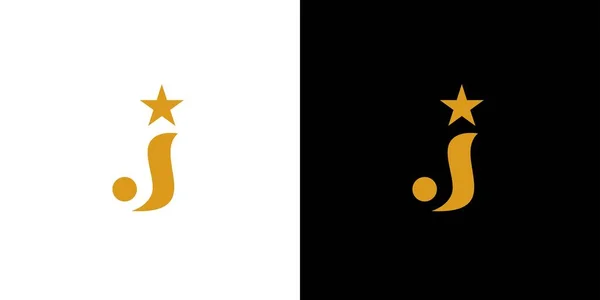 Modern Simple Star Letter Initials Logo Design — Stock Vector