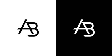 Modern ve profesyonel AB harfi baş harfleri logo tasarımı