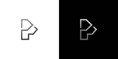 Modern ve benzersiz PP harfi baş harfleri logo tasarımı