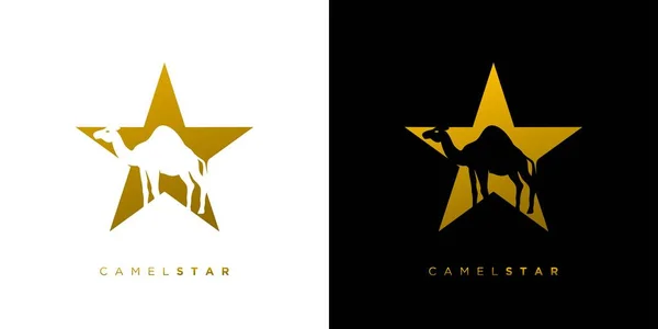Elegant Och Attraktiv Kamel Stjärna Logotyp Design — Stock vektor