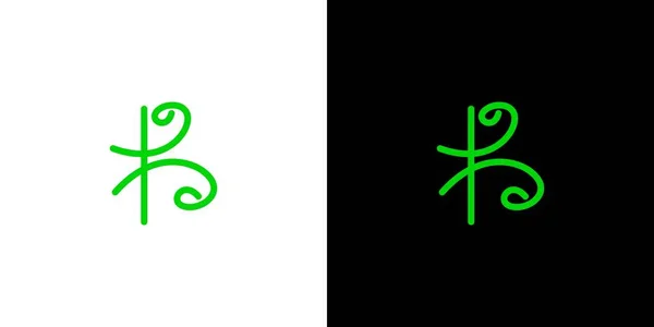 Naturel Unique Lettre Initiales Logo Design — Image vectorielle