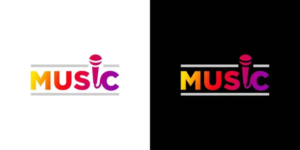 Modern Och Rolig Musik Logotyp Design — Stock vektor