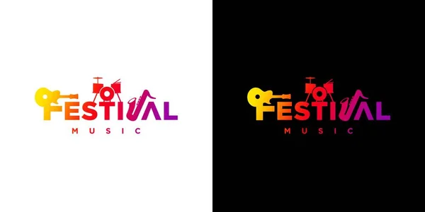 Moderne Unieke Muziek Festival Logo Ontwerp — Stockvector