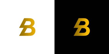 Modern ve zarif harf B Baş harfleri logo tasarımı