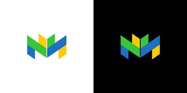 Logo Moderno Colorato Con Iniziali — Vettoriale Stock