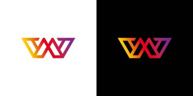 Modern and elegant WM initials logo design