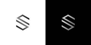 Modern ve sofistike S harfi ilk logo tasarımı