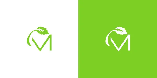 Logo Moderno Naturale Con Iniziali — Vettoriale Stock
