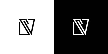 Modern ve profesyonel SV baş harfleri logo tasarımı