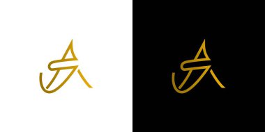 Eşsiz ve modern ilk harf AS logo tasarımı