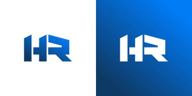 Modern ve sofistike HR harflerinin baş harfleri logo tasarımı