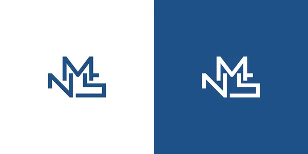 Modern Strong Letter Nms Initials Logo Design — Stok Vektör