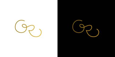 Simple and luxury handwritten letter GR initials logo design	