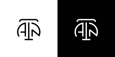 elegant and modern AN logo design for law firm