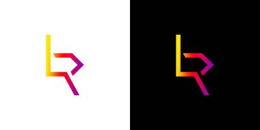 Modern and sophisticated letter LR initials logo design 
