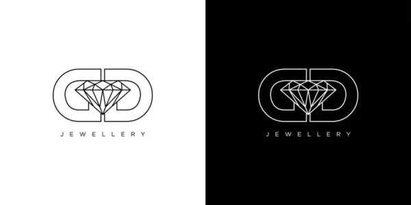 Diamond Logo Design Initial Modern Luxurious — Stockvektor