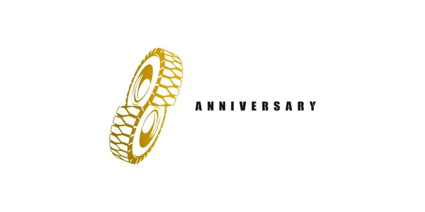 Logo Design Years Celebration Modern Professional Tire Business — Vettoriale Stock
