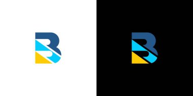 Modern and colorful letter B initials abstract logo design