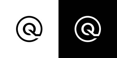 Modern ve eşsiz harf Q harflerinin baş harfleri soyut logo tasarımı