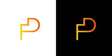 Modern ve benzersiz FD ilk logo tasarımı soyut