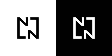 Modern ve benzersiz harf NN baş harfleri logo tasarımı