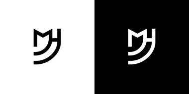 Basit ve modern MH harfleri logo 2