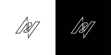 Modern ve benzersiz harf AV baş harfleri logo tasarımı