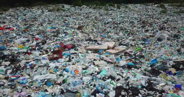 Het begrip milieuverontreiniging door kunststofafval, milieuramp in de oceanen. — Stockvideo
