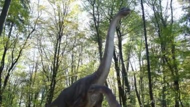 Hareket eden dinozor modelleri, ABD lunaparkındalar. Jurassic Park.