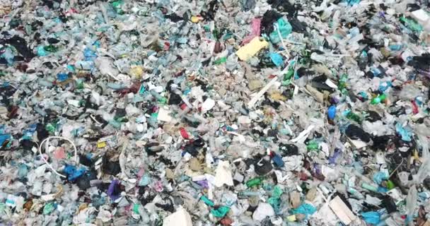 Landfill outside the city, industrial waste. Used plastic landfill near — Stock Video