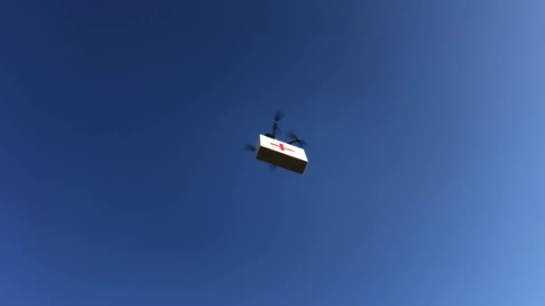 Delivery Of Unmanned Aerial Vehicle Medicines. SOS medicine. — Wideo stockowe