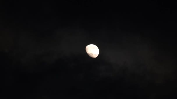 Concetto di astronomia, bella luna piena in nuvole nere. — Video Stock