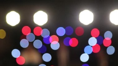 Soyut bulanık dairesel bokeh arka plan. Led ışık dekorasyon Noel ve yeni yıl festival süresince bokeh ile ufuk arka plan.