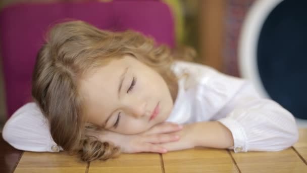 Portrait of a happy laughing child girl — Stockvideo