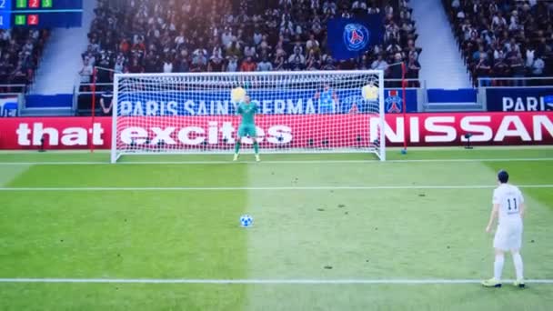 Permainan Olahraga Sony Playstation Fifa 2019 Permainan Sepak Bola Virtual — Stok Video