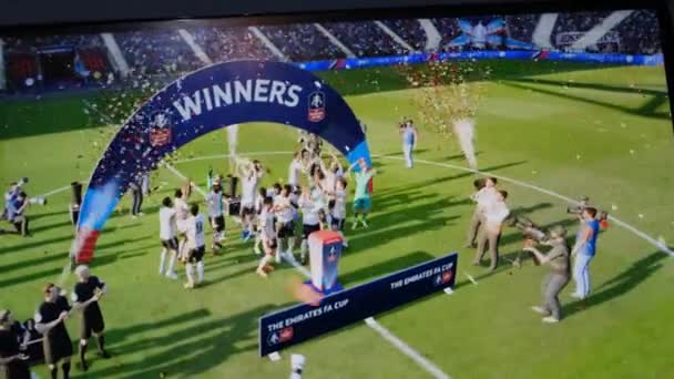 Bilgisayar Oyunu Futbolu Fifa 2019 Ukrayna Ternopil Haziran 2022 — Stok video