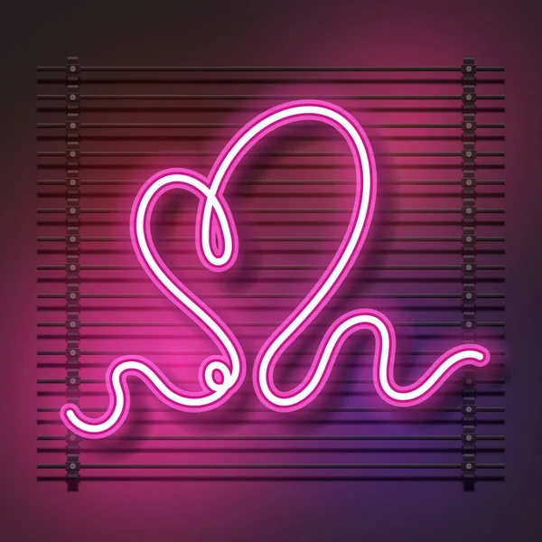 Love Neon Sign Love Neon Sign Pink Heart Neon Sign — Stock Vector