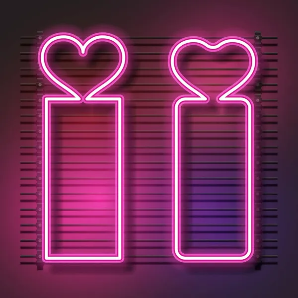 Liefde Neon Teken Liefde Neon Teken Roze Hart Neon Teken — Stockvector