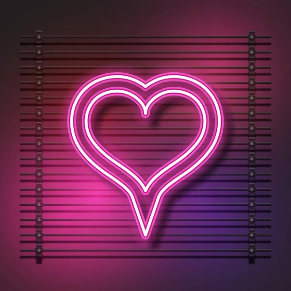 Adoro Segno Neon Amo Segno Neon Rosa Insegna Neon Cardiaco — Vettoriale Stock