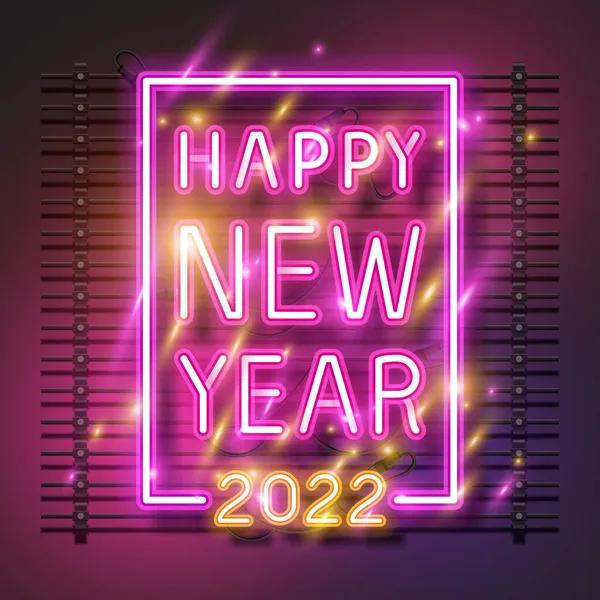 Mutlu yıllar 2022 neon tasarımı.