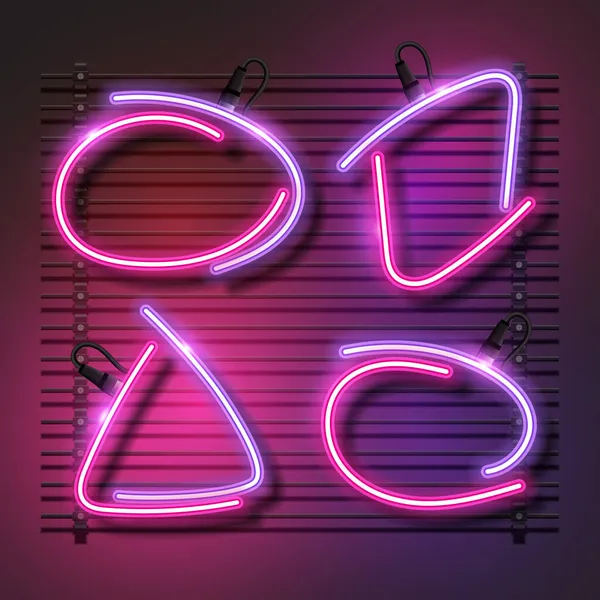 Abstracte Neon Banner Set Abstracte Frame Set — Stockvector