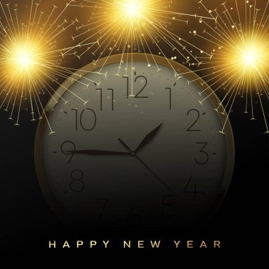 2022 Havai fişeklerle mutlu yıllar. Vektör.