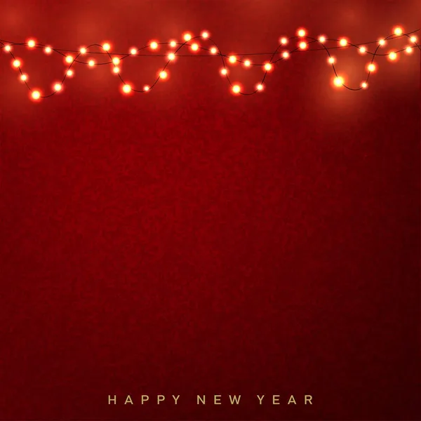 Щаслива Новорічна Листівка Висячими Гірляндами Xmas Векторні — стоковий вектор