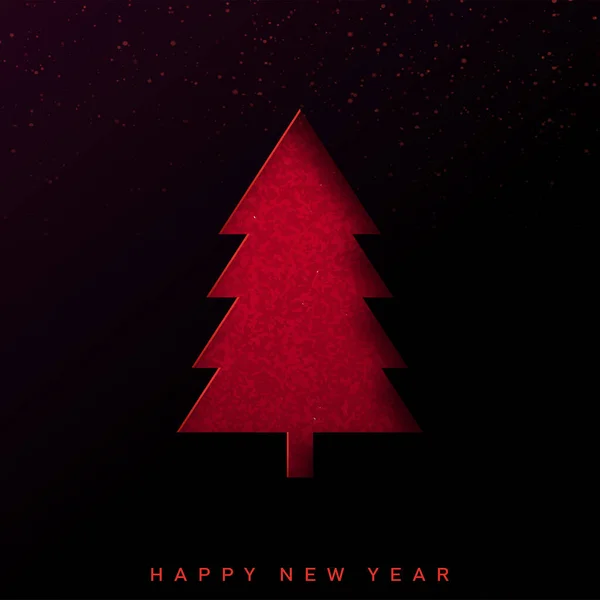 2022 Bonne année papier rouge découpé carte avec pin. Vecteur. — Image vectorielle