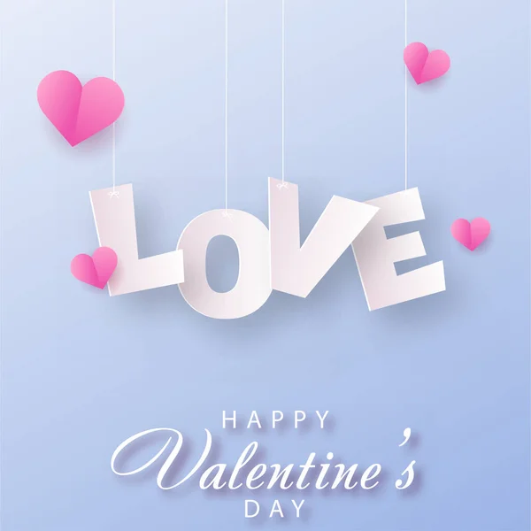 Concept Love Valentine Day Paper Love Text Vector — Vettoriale Stock
