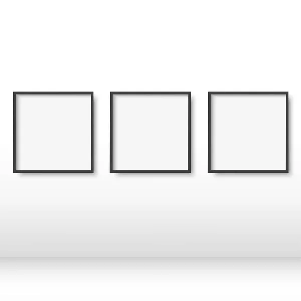 现实的黑色海报框架在墙上 — 图库矢量图片